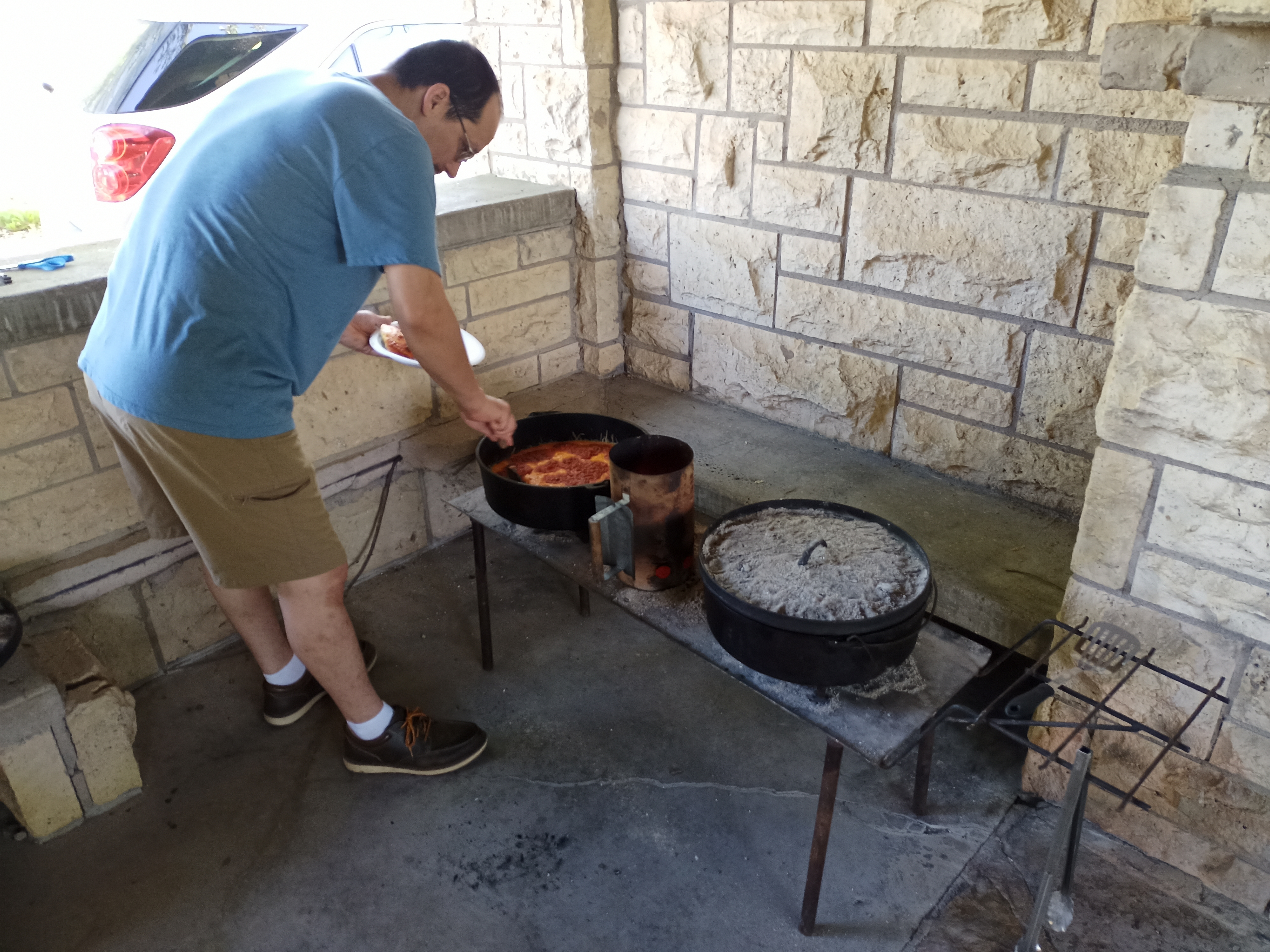 Dutch oven cooking at a PAARC outdoor event